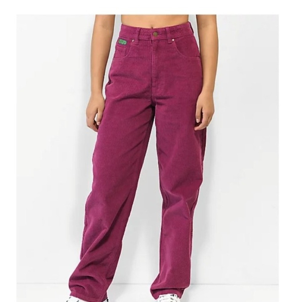 Empyre Tori 90s Corduroy Skate Pants vibrant magenta Y2K high waist women SZ 6
